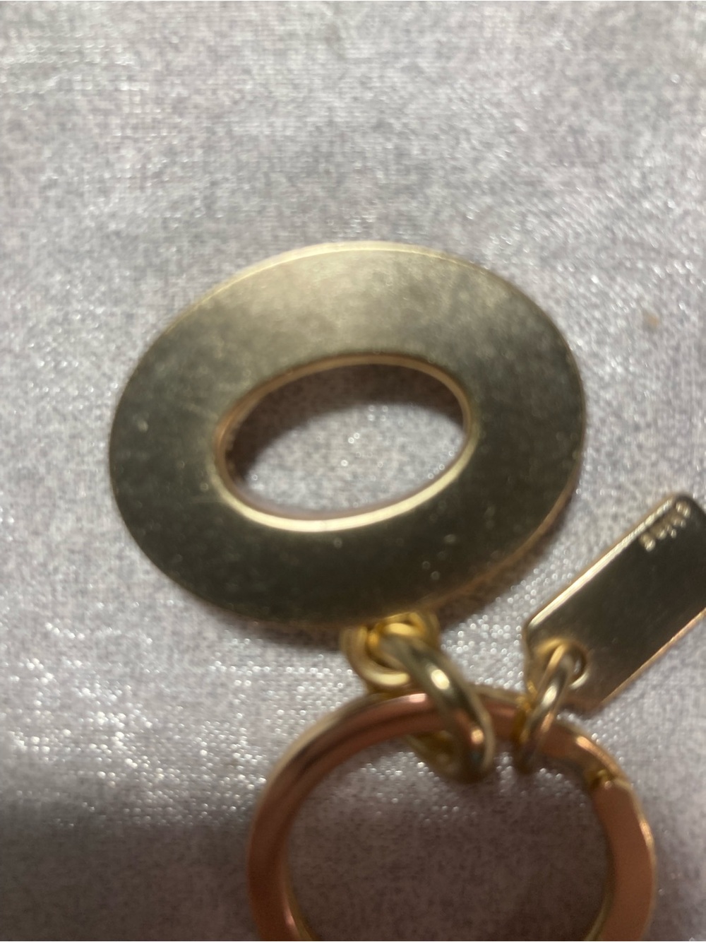 Coach 3D C Resin Key Fob/Bag Charm Pink Glitter Gold-Tone Style 1618 EUC - Picture 11 of 12